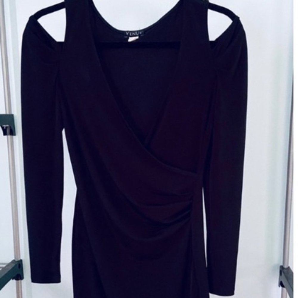 VENUS Black Cold Shoulder Bodycon Dress Women’s Size S - Picture 4 of 14